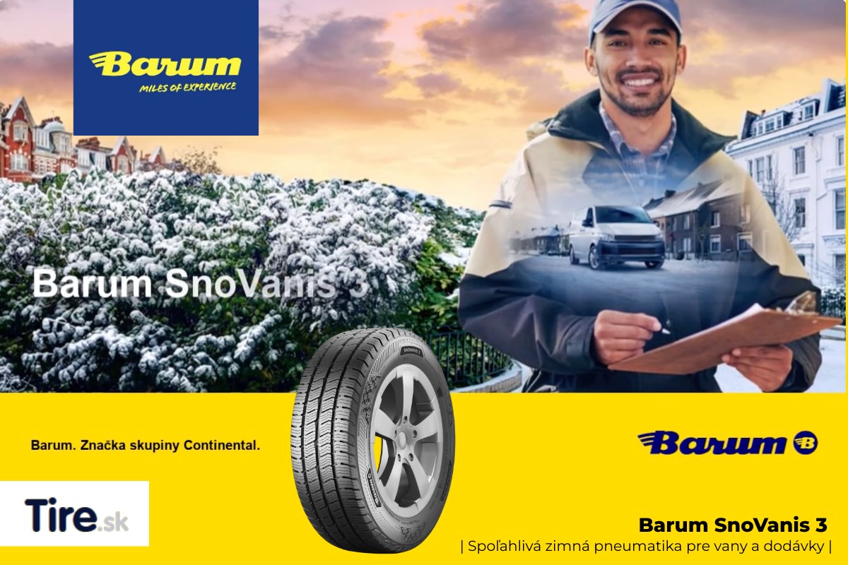 Detail dezénu zimnej pneumatiky Barum SnoVanis 3 s hlbokými drážkami a hustými lamelami pre maximálny záber, stabilitu pri zaťažení a bezpečnú jazdu v zimných podmienkach.